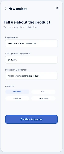 HolosView app screen: 1. Tell us about it